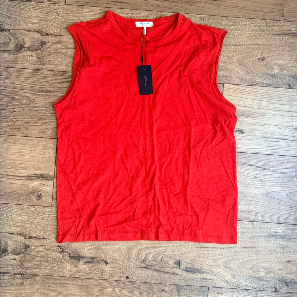 Rag and Bone Red Sleeveless Top
